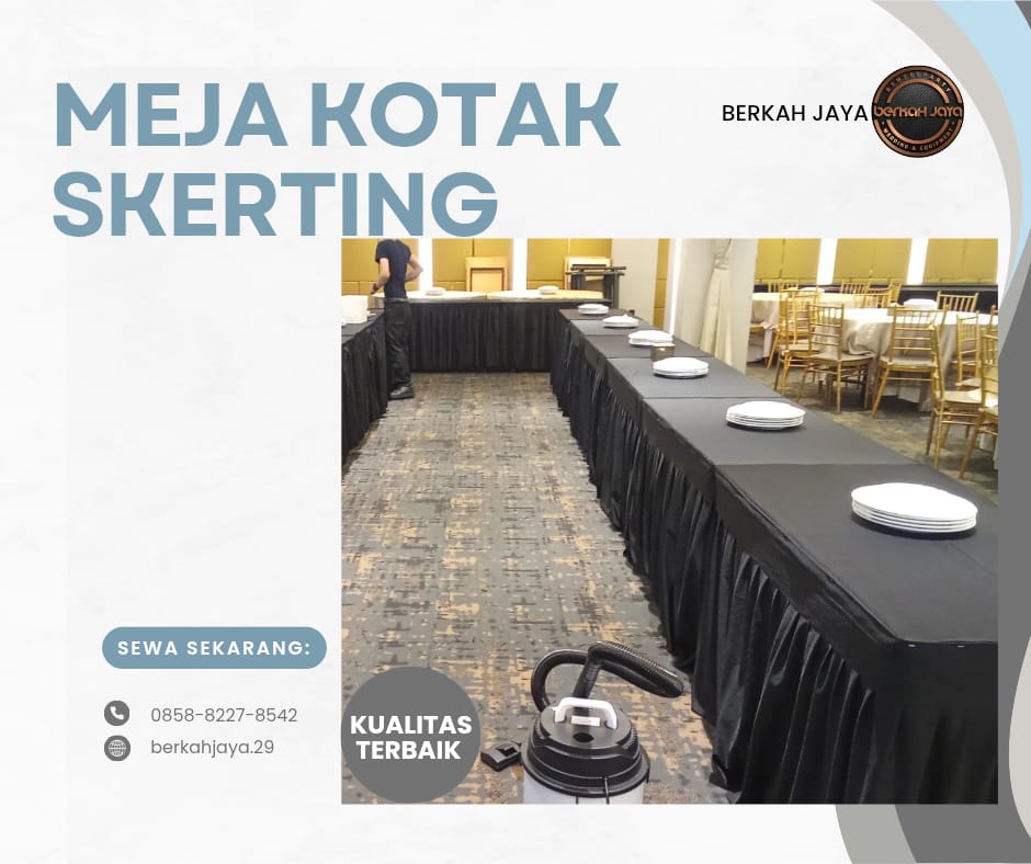 Sewa Meja Kotak Aneka Warna Cover Area Jakarta Selatan