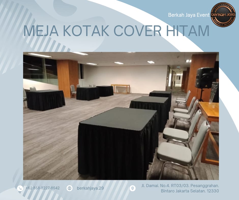 Sewa Meja Kotak Aneka Warna Cover Area Jakarta Selatan