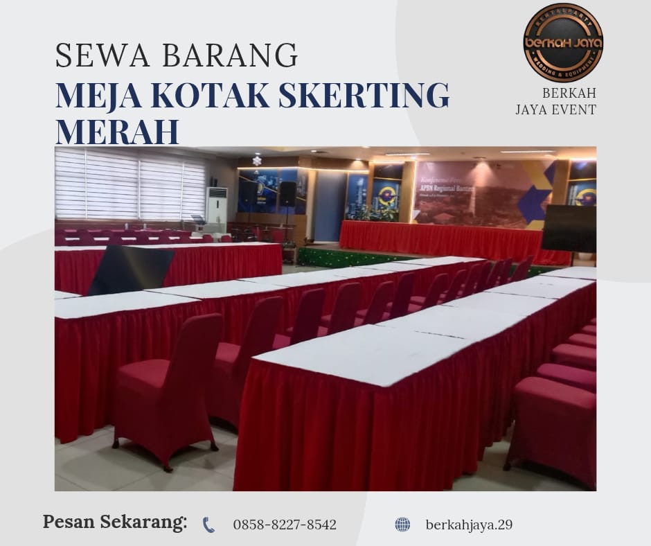 Sewa Meja Kotak Aneka Warna Cover Area Jakarta Selatan