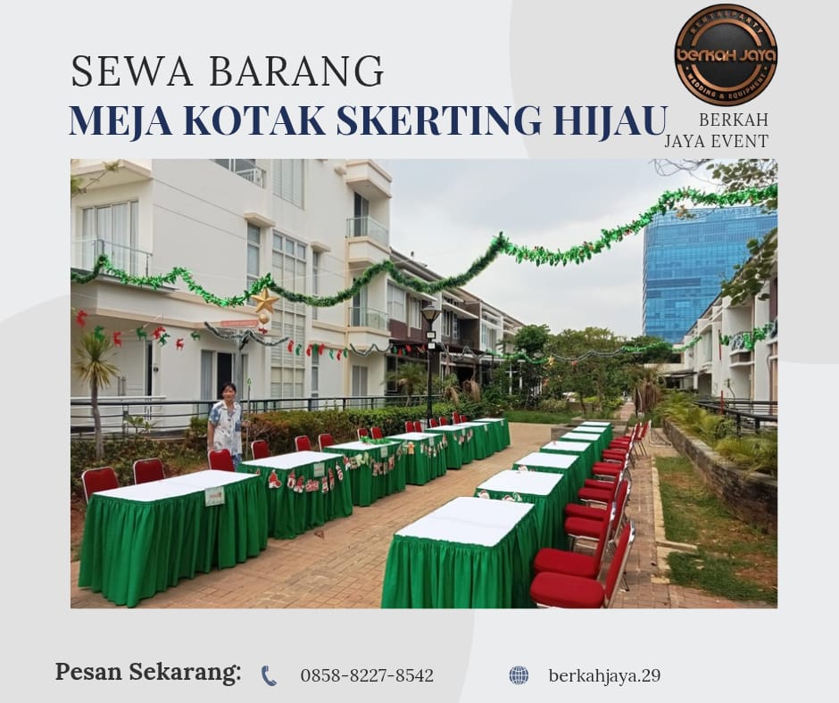 Sewa Meja Kotak Aneka Warna Cover Area Jakarta Selatan